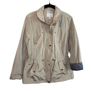 Charter Club Jacket Rain Coat Water Resistant Anorak Drawstring Waist Full Zip